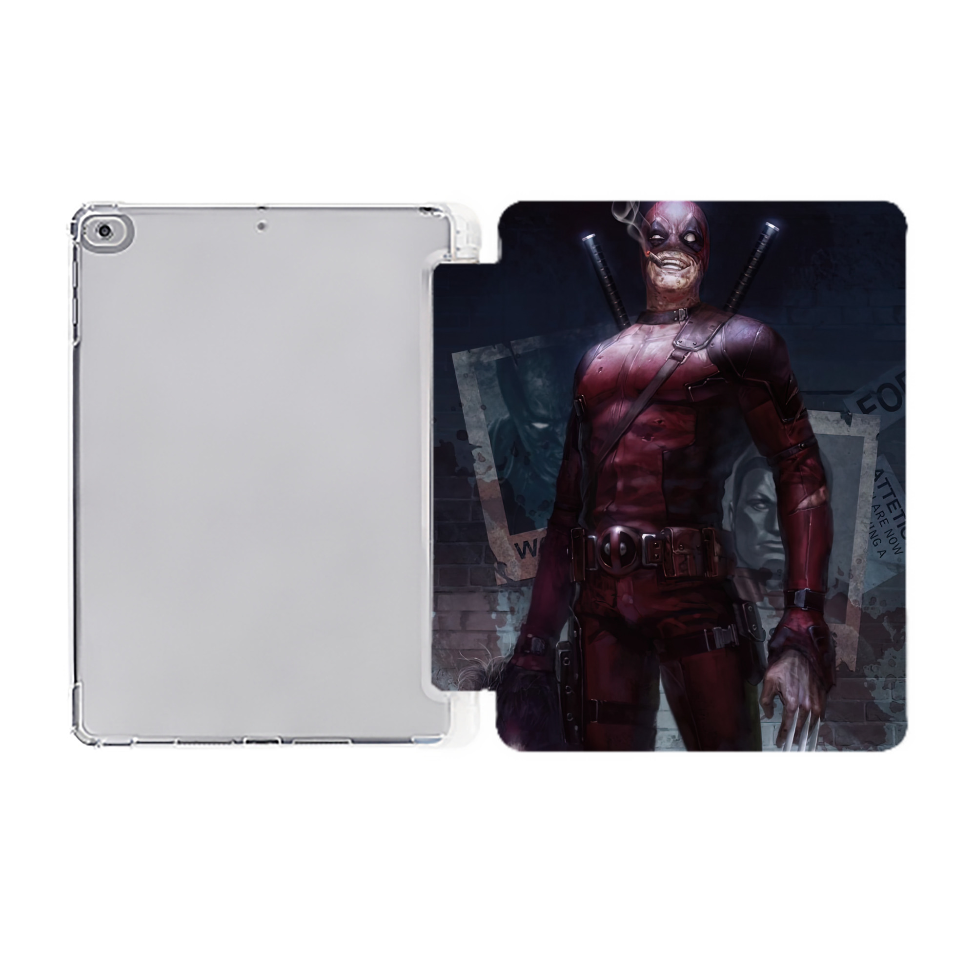 （画像用） Deadpool デッドプール IPad ケース ペン収納付き 三つ折りスタンド PUレザー×シリコン 対応機種9.5/10.5/10.9インチ